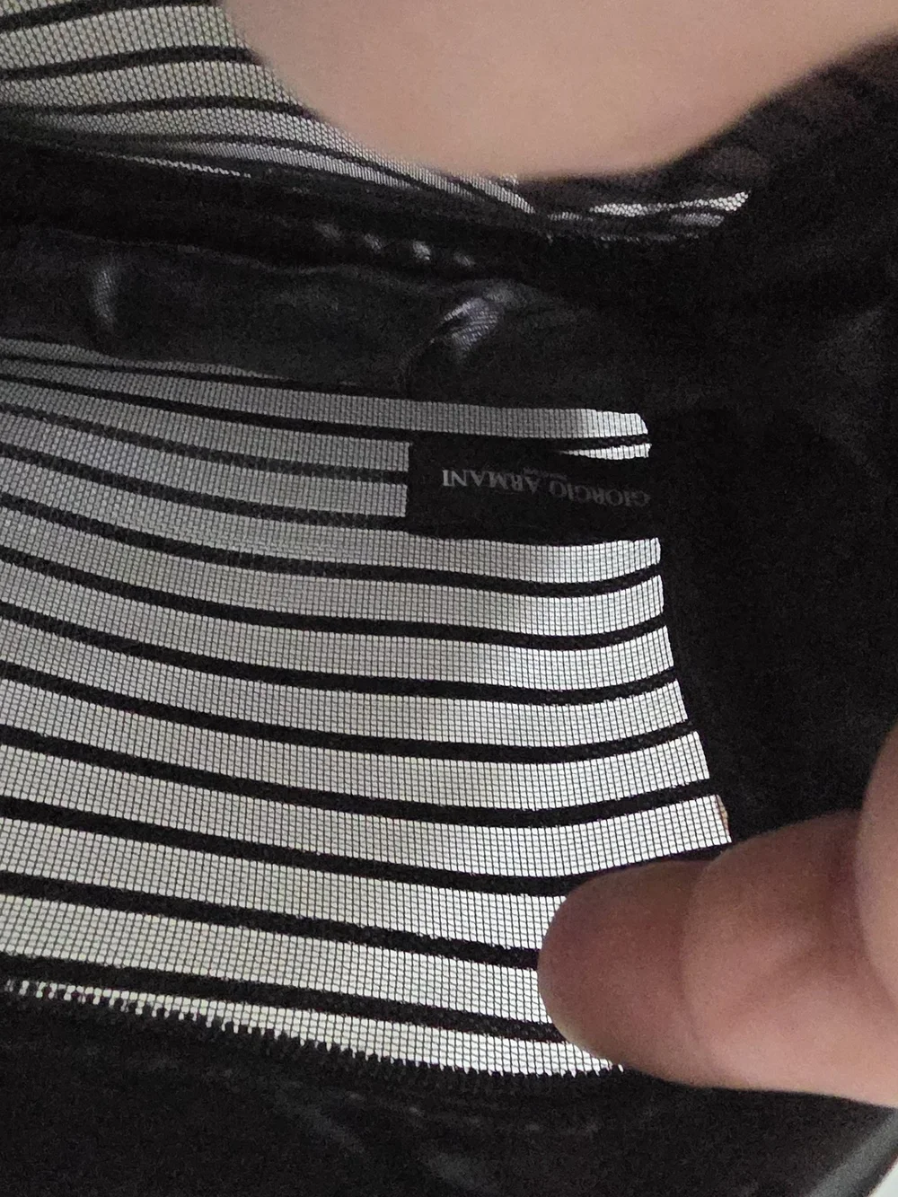 Giorgio Armani Men’s Black Textured Wallet with Gold Logo
